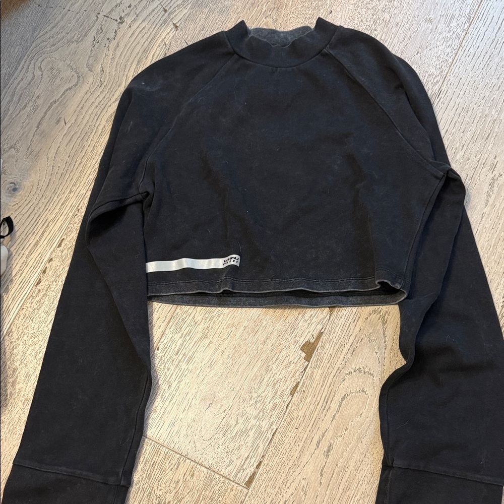 Kith Black Long Sleeve Crop Top